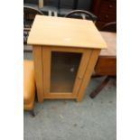 A MODERN GLASS FRONTED CABINET 23" WIDE