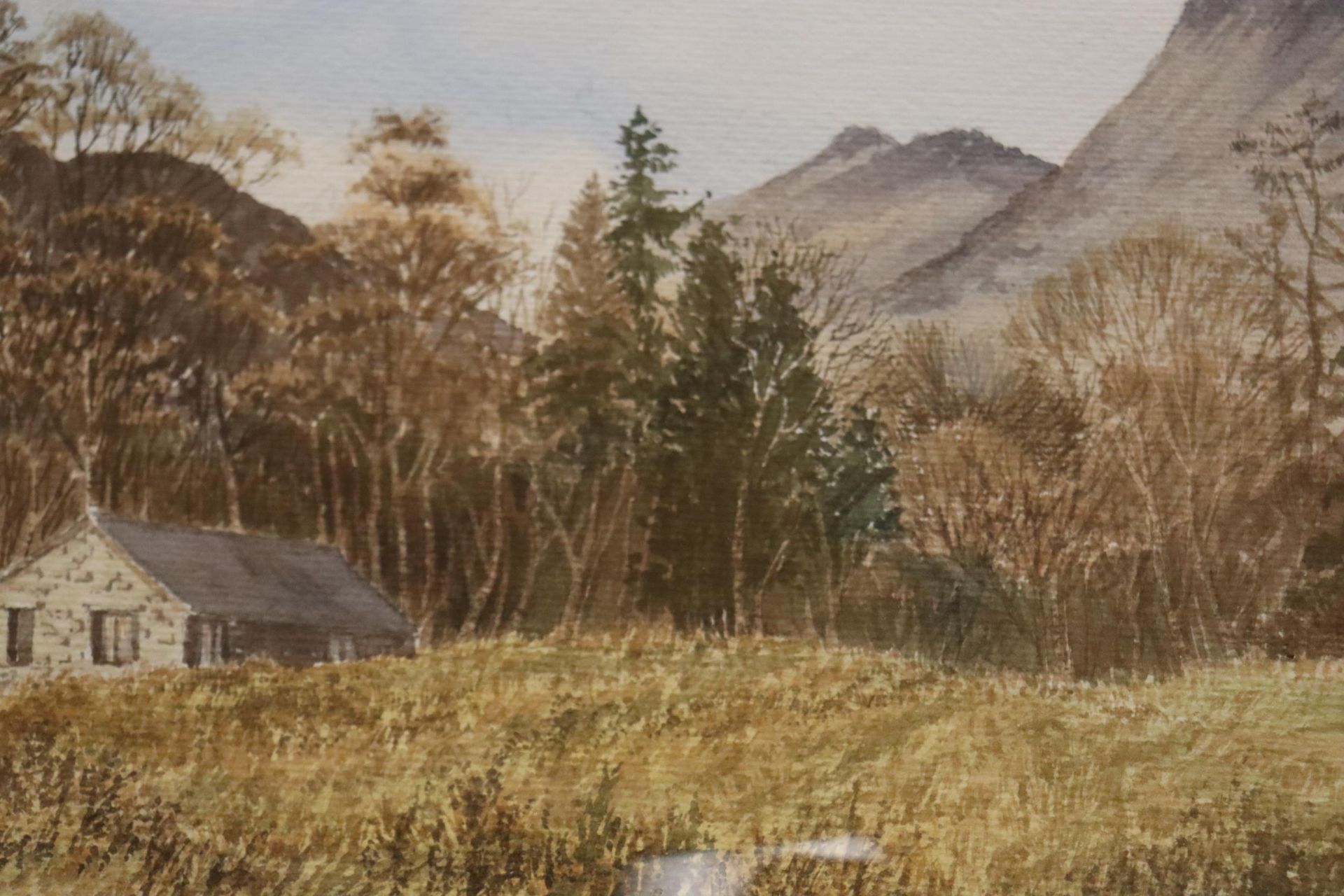 THREE FRAMED WATERCOLOURS - LANGDALE PIKES, THIRLMERE BY CHARLES C SMITH PLUS A LANDSCAPE, SIGNED - Bild 4 aus 14
