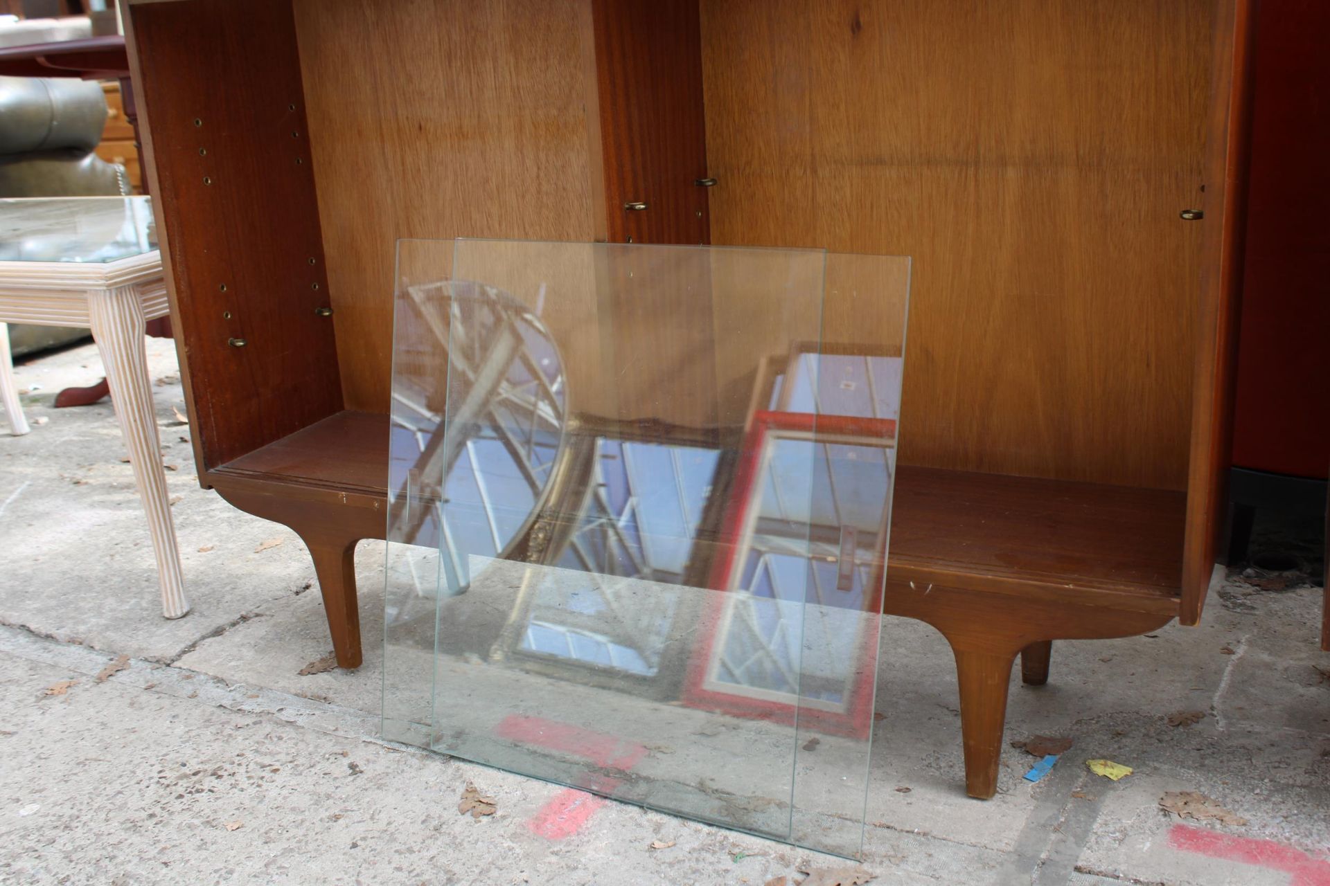 A RETRO TEAK OPEN BOOKCASE 43" WIDE - Image 2 of 2