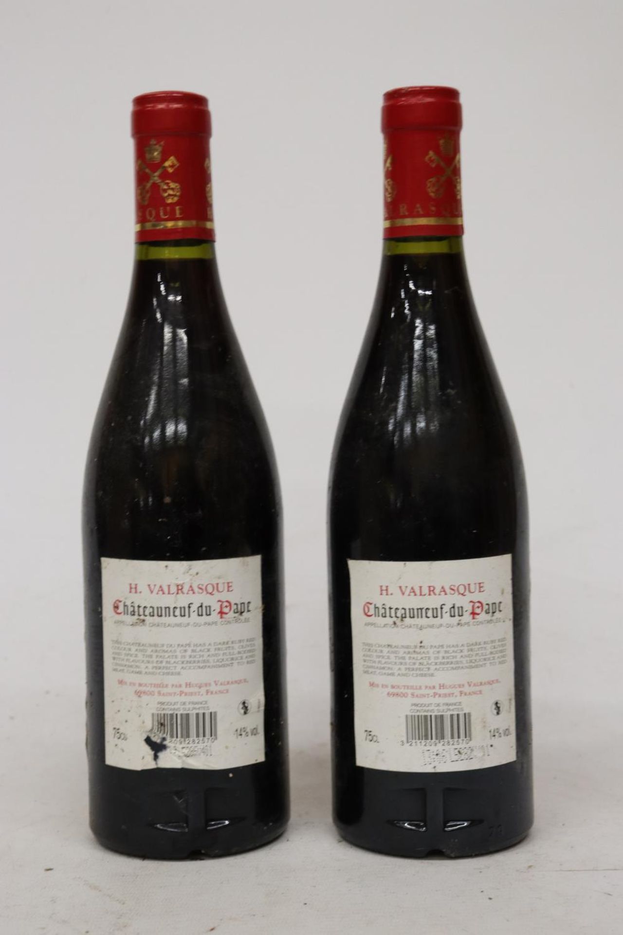 TWO BOTTLES OF H. VALRASQUE CHATEAUNEUF-DU-PAPE 2014 RED WINE - Image 3 of 4