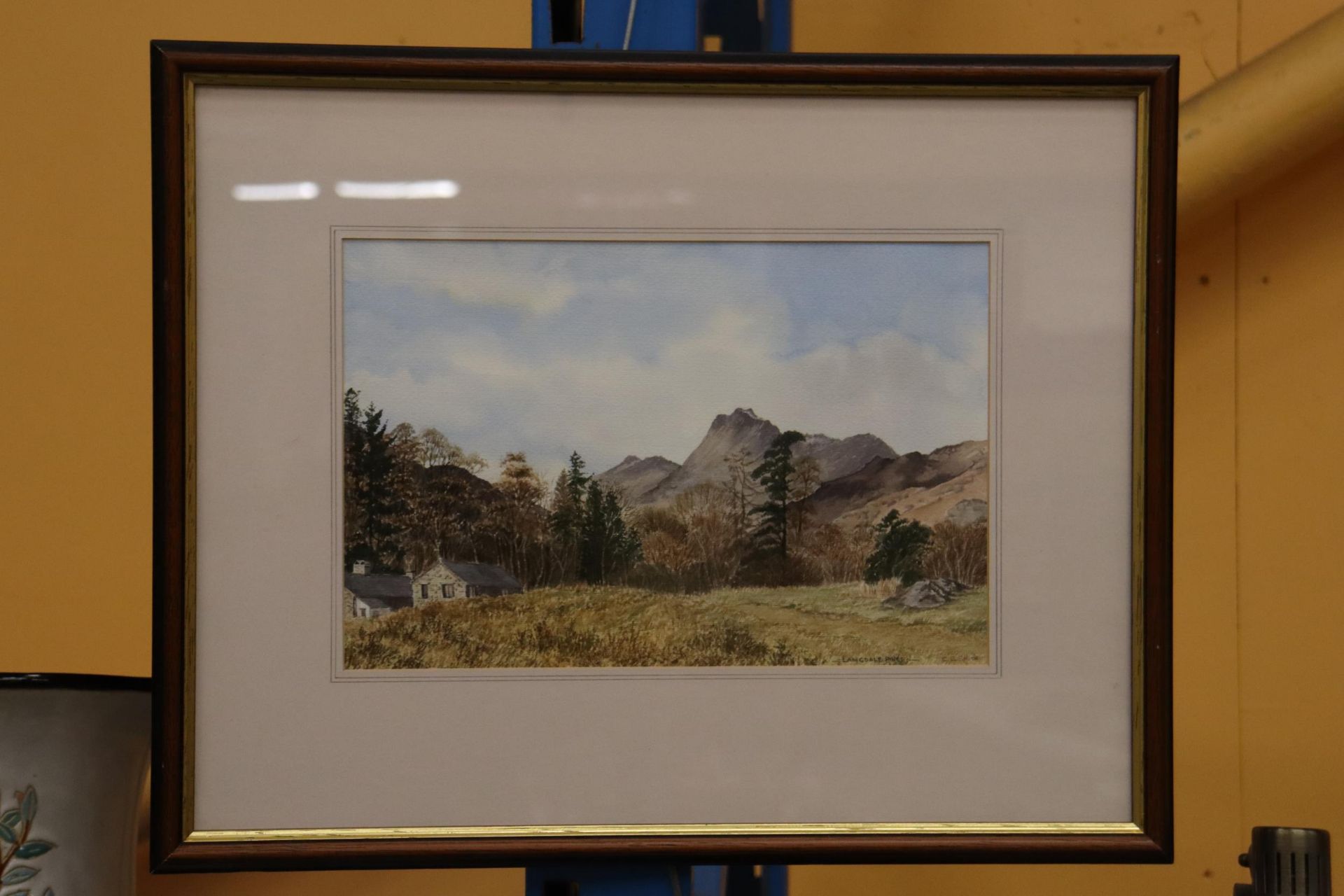 THREE FRAMED WATERCOLOURS - LANGDALE PIKES, THIRLMERE BY CHARLES C SMITH PLUS A LANDSCAPE, SIGNED - Image 2 of 14