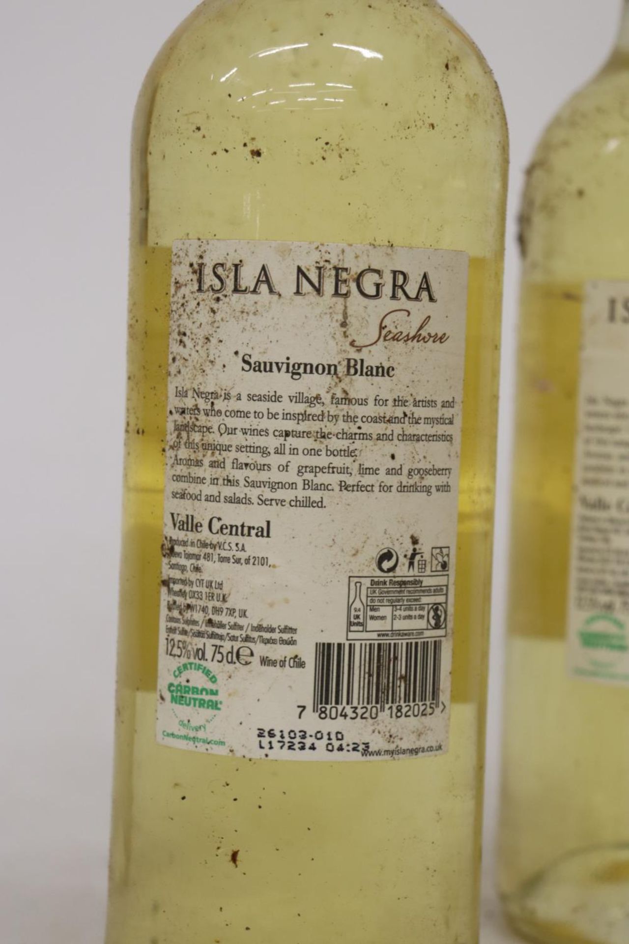 THREE BOTTLES OF SEASHORE ISLA NEGRA SAUVIGNON BLANC 2017 CHILEAN WHITE WINE - Image 3 of 4