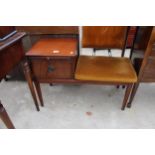 A MAHOGANY 'CHIPPY' TELEPHONE TABLE/SEAT