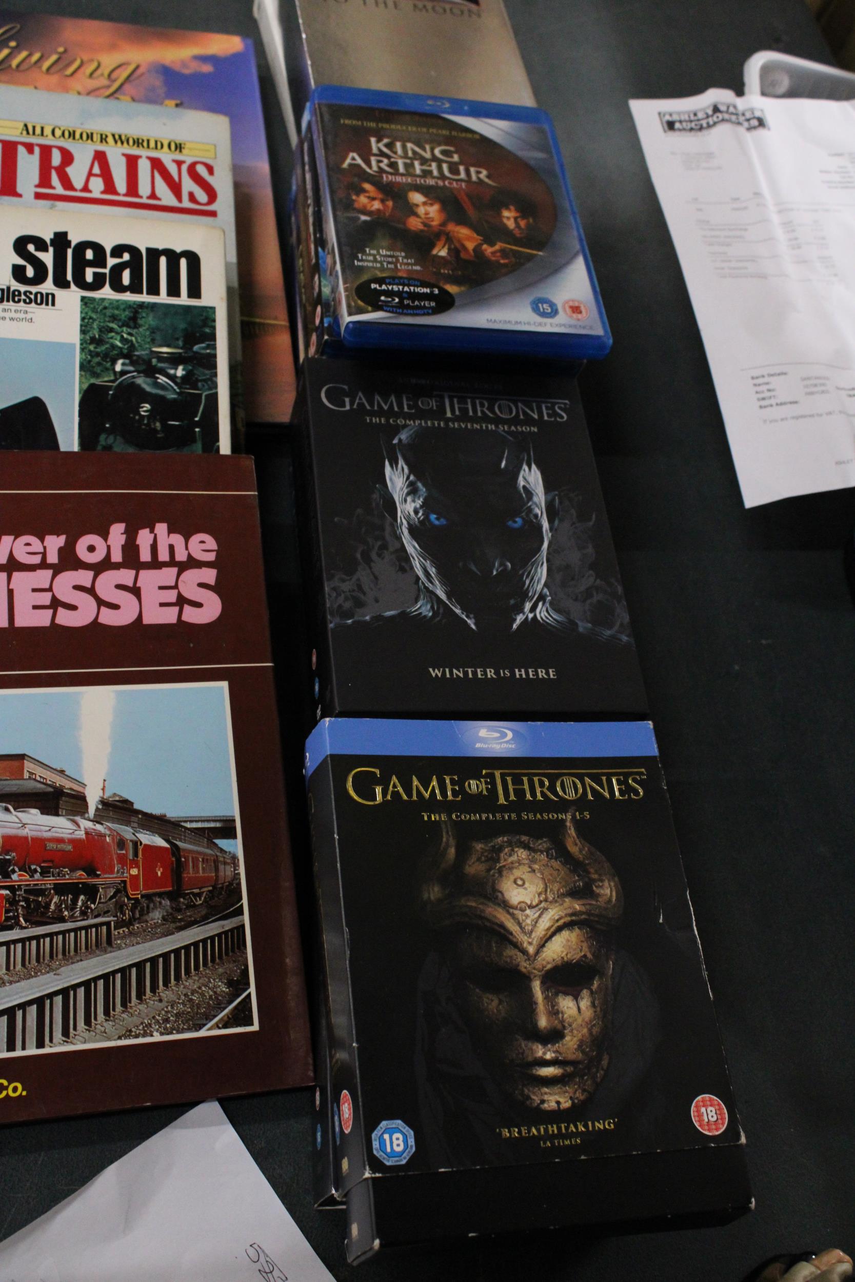 A QUANTITY OF BLU-RAYS, TO INCLUDE GAME OF THRONES TOGETHER WITH FOUR HARDBACK RAILWAY BOOKS - Image 3 of 4