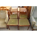 A SET OF FOUR RETRO TEAK G PLAN E GOMME DINING CHAIRS A/F