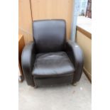 AN OTIUM (ITALIAN) LEATHER EASY CHAIR