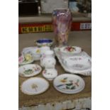 A QUANTITY OF CHINA TO INCLUDE COALPORT, MINTON, ROYAL ALBERT, HAMMERSLEY, ETC, PIN TRAYS, A BIRD OF