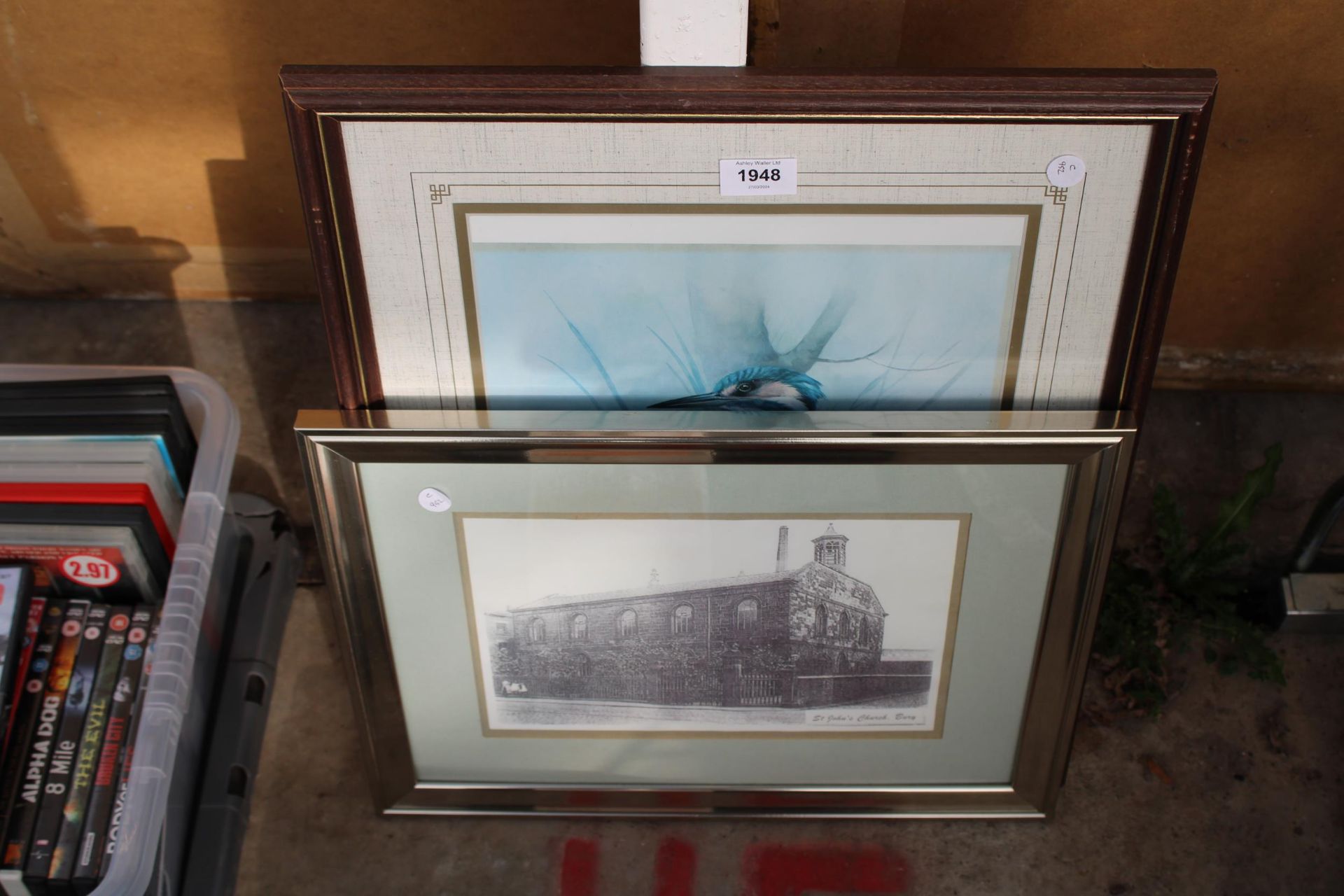 TWO FRAMED PRINTS TO INCLUDE A KINGFISHER ETC