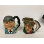 TWO ROYAL DOULTON TOBY JUGS - ST GEORGE AND THE POACHER