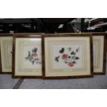 A SET OF FOUR "THE REEVES COLLECTION" FEATURING BUTTERFLIES AND VARIOUS FLOWERS