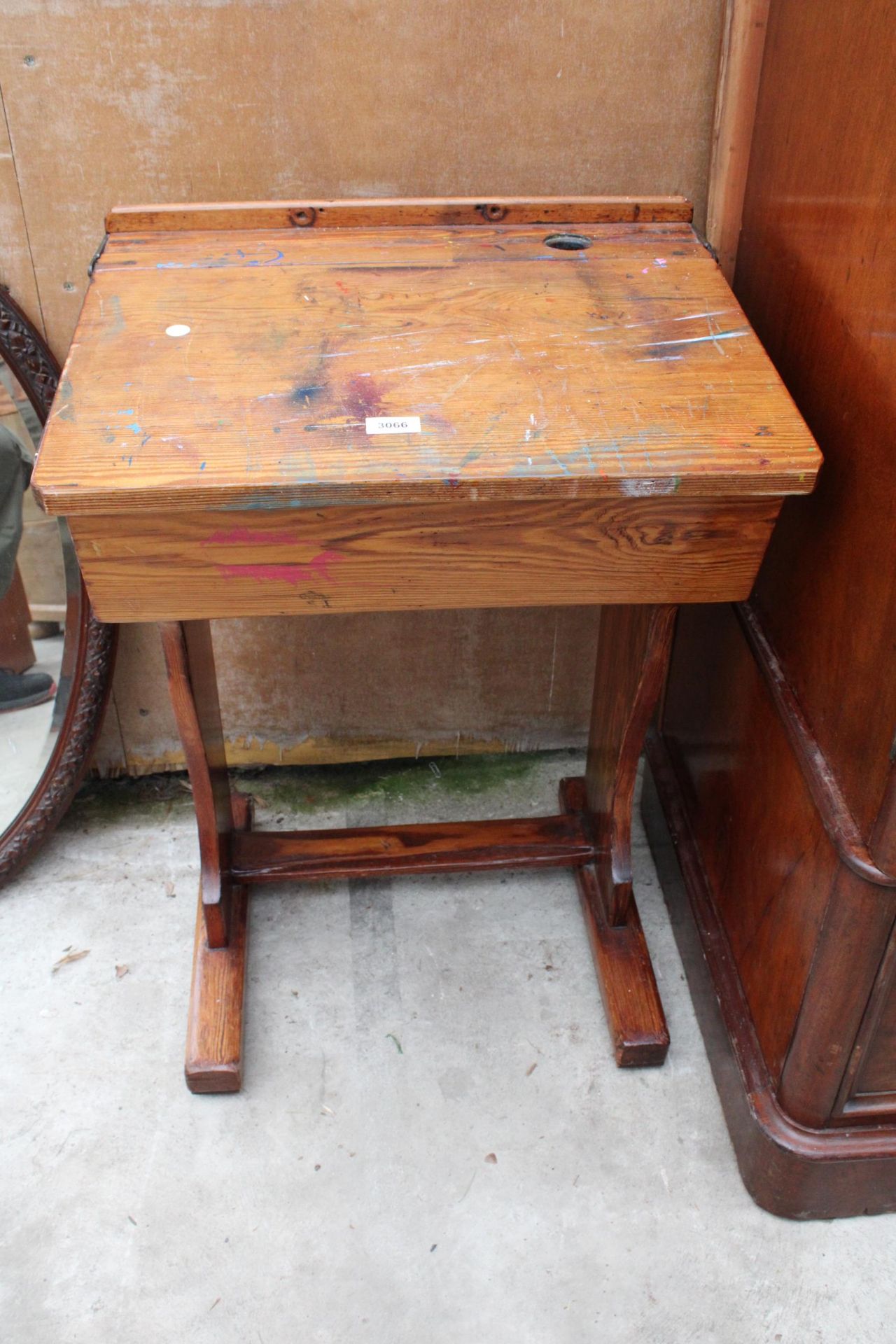 A VICTORIAN PINE CHILDS DESK