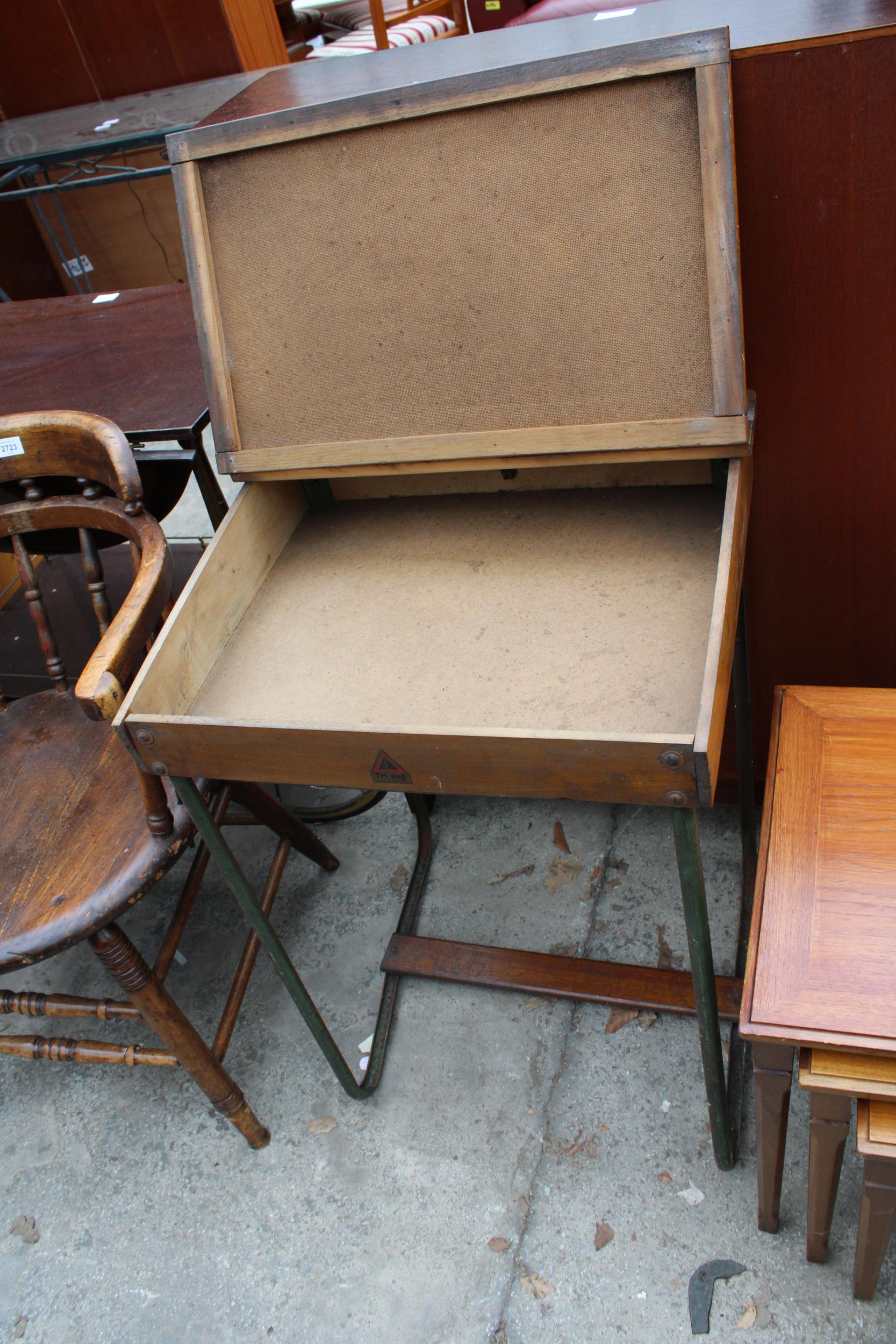 A MID 20TH CENTURY TRI-ANG CHILDS DESK ON TUBULAR FRAME - Image 2 of 2