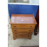 A REPRODUCTION MAHOGANY CHEST OF FOUR DRAWERS, 24" WIDE