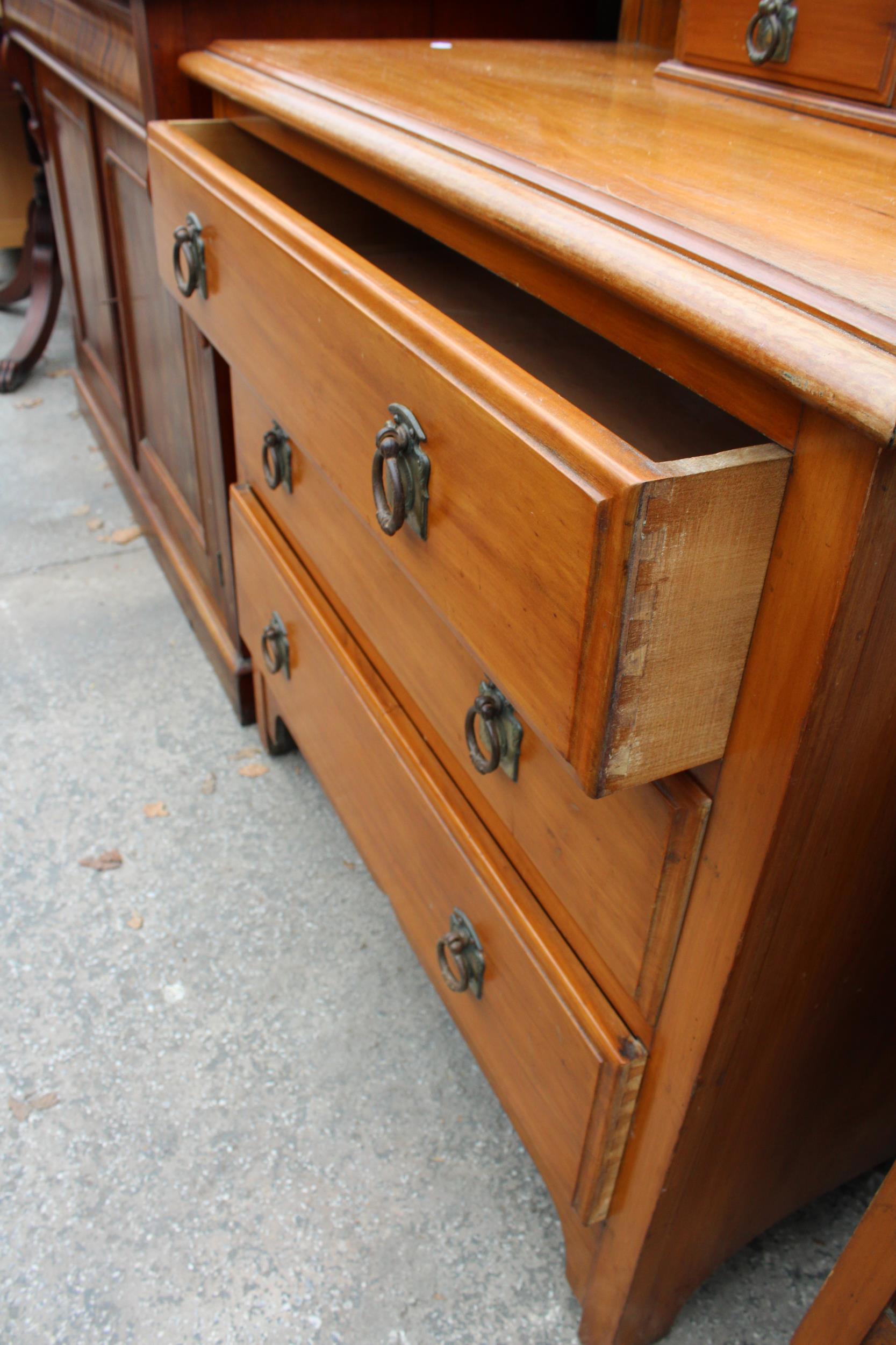 A VICTORIAN SATINWOOD DRESSING CHEST AND MARBLE TOP WASHSTAND - Image 6 of 6