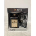 A BOXED DISARONNO GIFT SET WITH 700ML BOTTLE OF DISARONNO AND A BRANDED GLASS