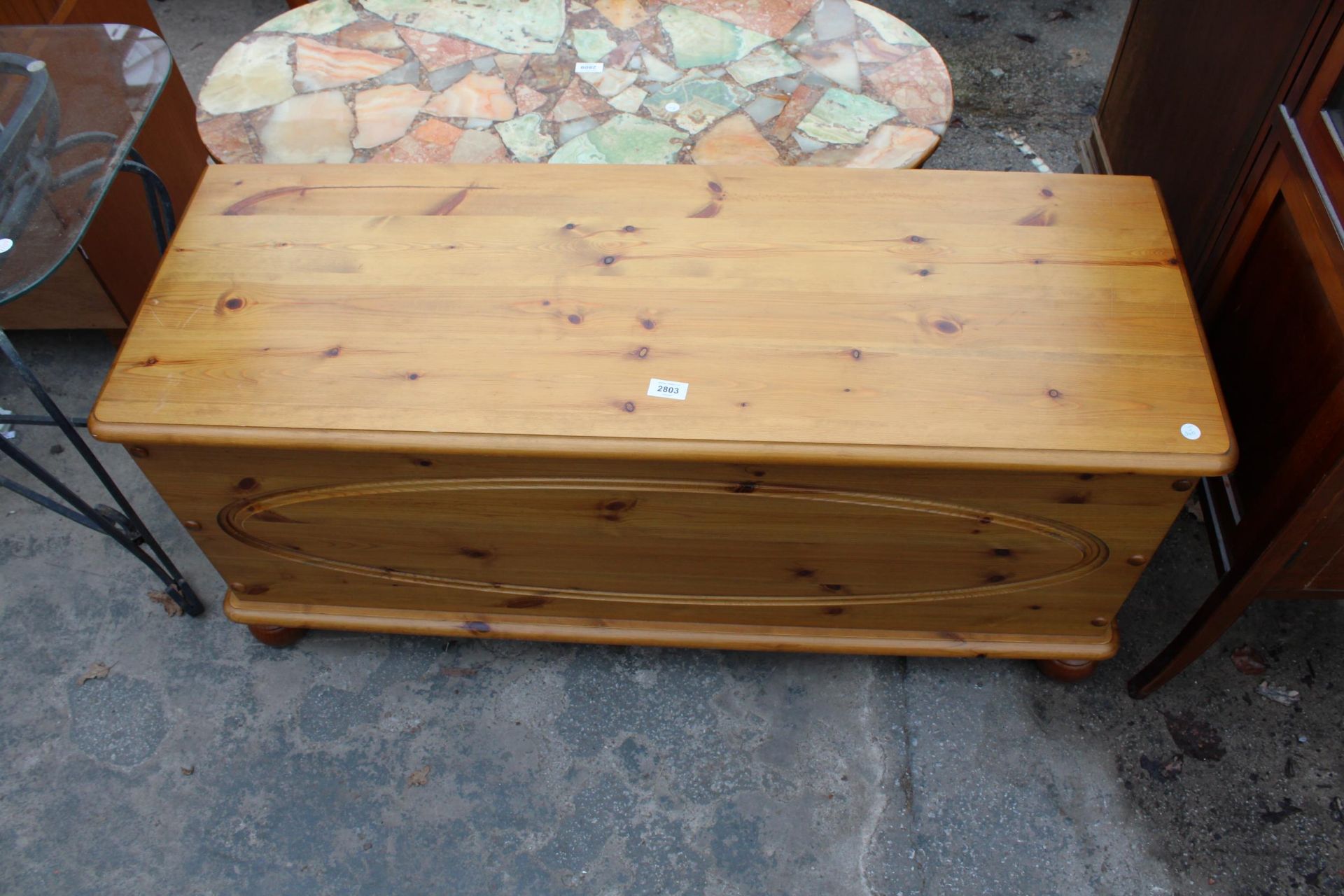 A PINE BLANKET CHEST 46" WIDE