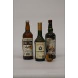 THREE 70CL BOTTLES OF LIQUEUR AND A MINIATURE BOTTLE OF WHISKY