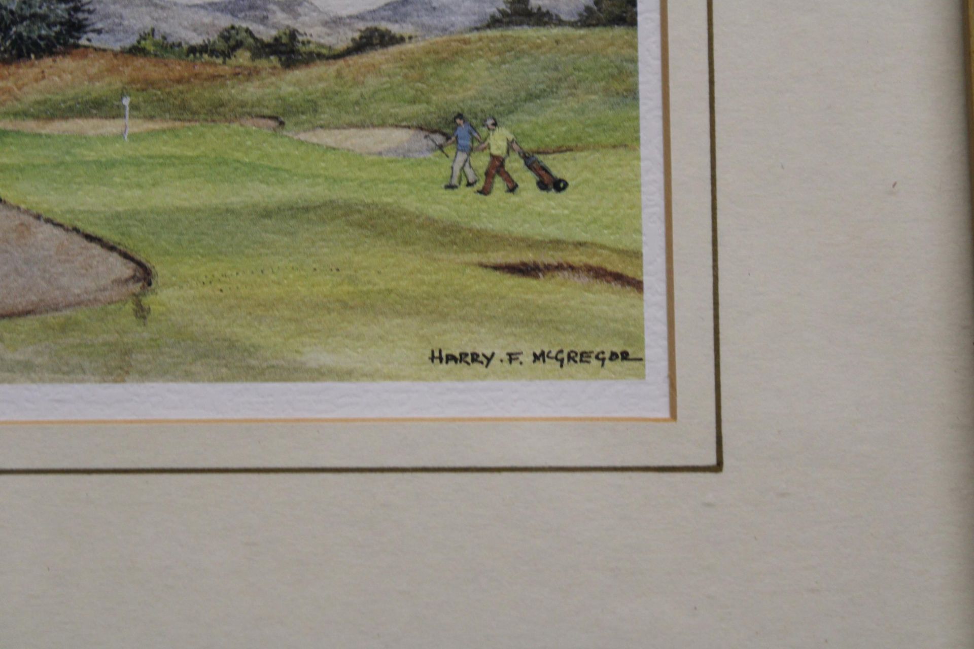 THREE FRAMED PRINTS OF GOLF COURSES TO INCLUDE, GLENEAGLES, ROYAL TROON AND MUIRFIELD - Bild 5 aus 6