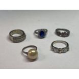 FIVE COSTUME JEWELLERY RINGS