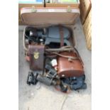 AN ASSORTMENT OF ITEMS TO INCLUDE A VINTAGE PROJECTOR AND FOUR PAIRS OF BINOCULARS ETC