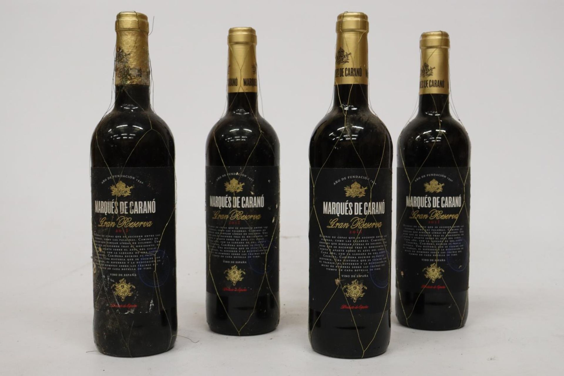 FOUR BOTTLES OF MARQUES DE CARANO GRAN RESERVA 2011 SPANISH RED WINE