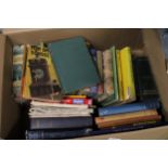 A LARGE QUANTITY OF BOOKS AND MAPS TO INCLUDE SWALLOWS AND AMAZONS, TOM BROWN'S SCHOOL DAYS ETC