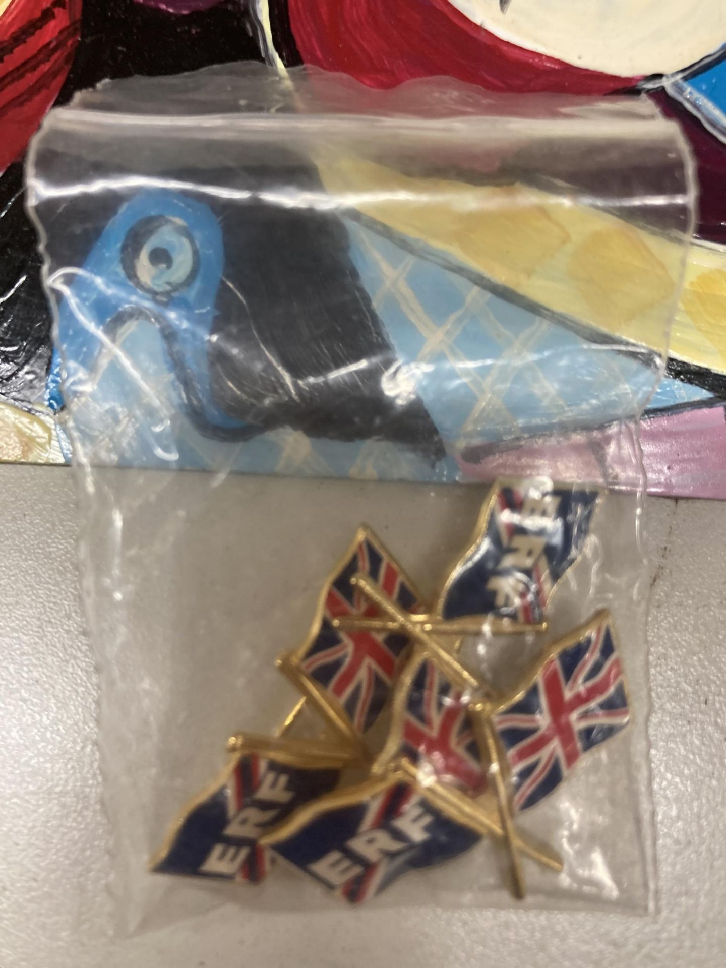A QUANTITY OF PICTURE FRAMES PLUS A FURTHER OILOGRAPH AND FLAG PIN BADGES - Image 2 of 4
