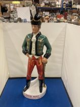 A HAND PAINTED CERAMIC BAR HUSSAR IRISH MIST FIGURE 19" TALL