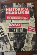 A BOXED 'HISTORIC HEADLINES' SET, WITH SIX REPRINTED NEWSPAPERS TAKEN FROM ORIGINALS, TO INCLUDE THE