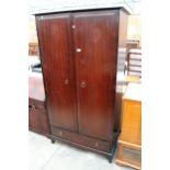 A STAG MINSTREL TWO DOOR WARDBROBE WITH DRAWER TO BASE 38" WIDE