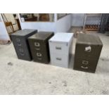 FOUR VARIOUS TWO DRAWER FILING CABINETS