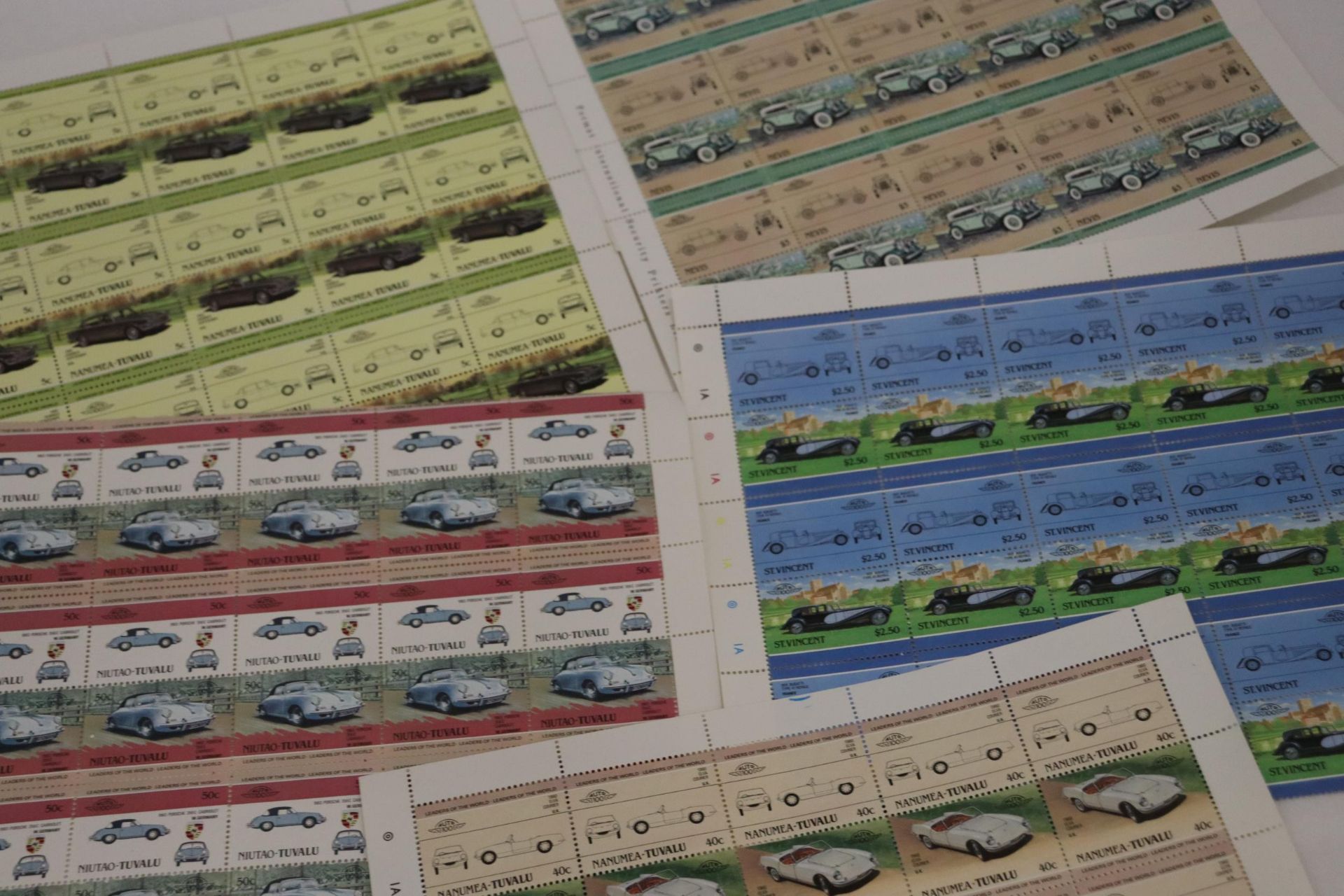 A COLLECTION OF FULL SHEETS OF CLASSIC CAR STAMPS - Image 2 of 7