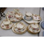 A 15 PIECE PART TEASET HAMMERSLEY AND CO TOGETHER WITH AN OLD ROYAL ALBERT COUNTRY ROSES CAKE PLATES