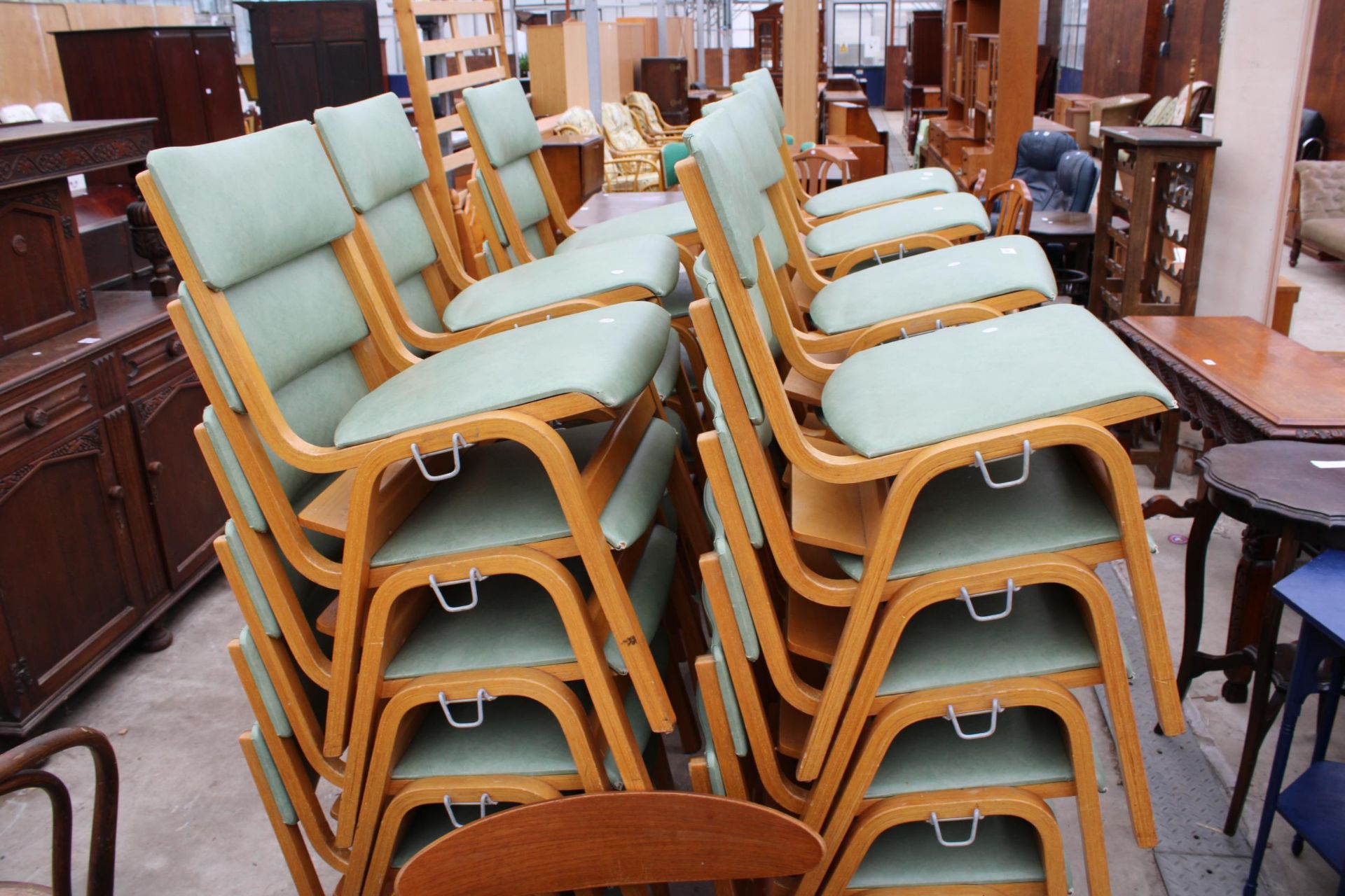 TWENTY FOUR MODERN BENTWOOD STACKING CHAIRS - Image 3 of 3