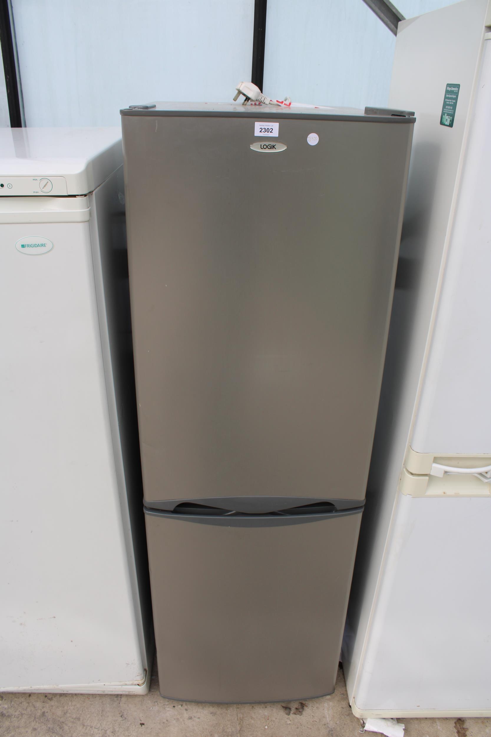 A GREY LOGIK UPRIGHT FRIDGE FREEZER