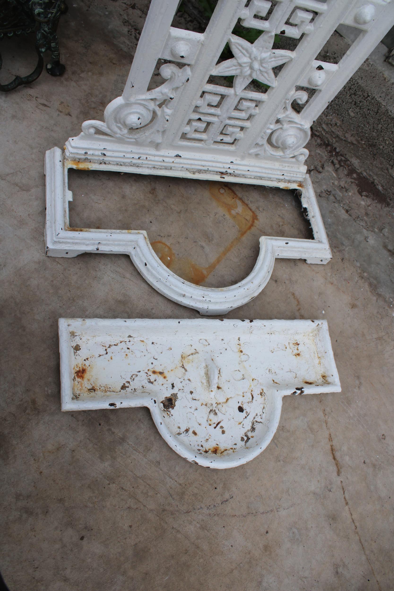 AN ANTIQUE CAST IRON STICK STAND WITH DRIP TRAY - Image 3 of 6