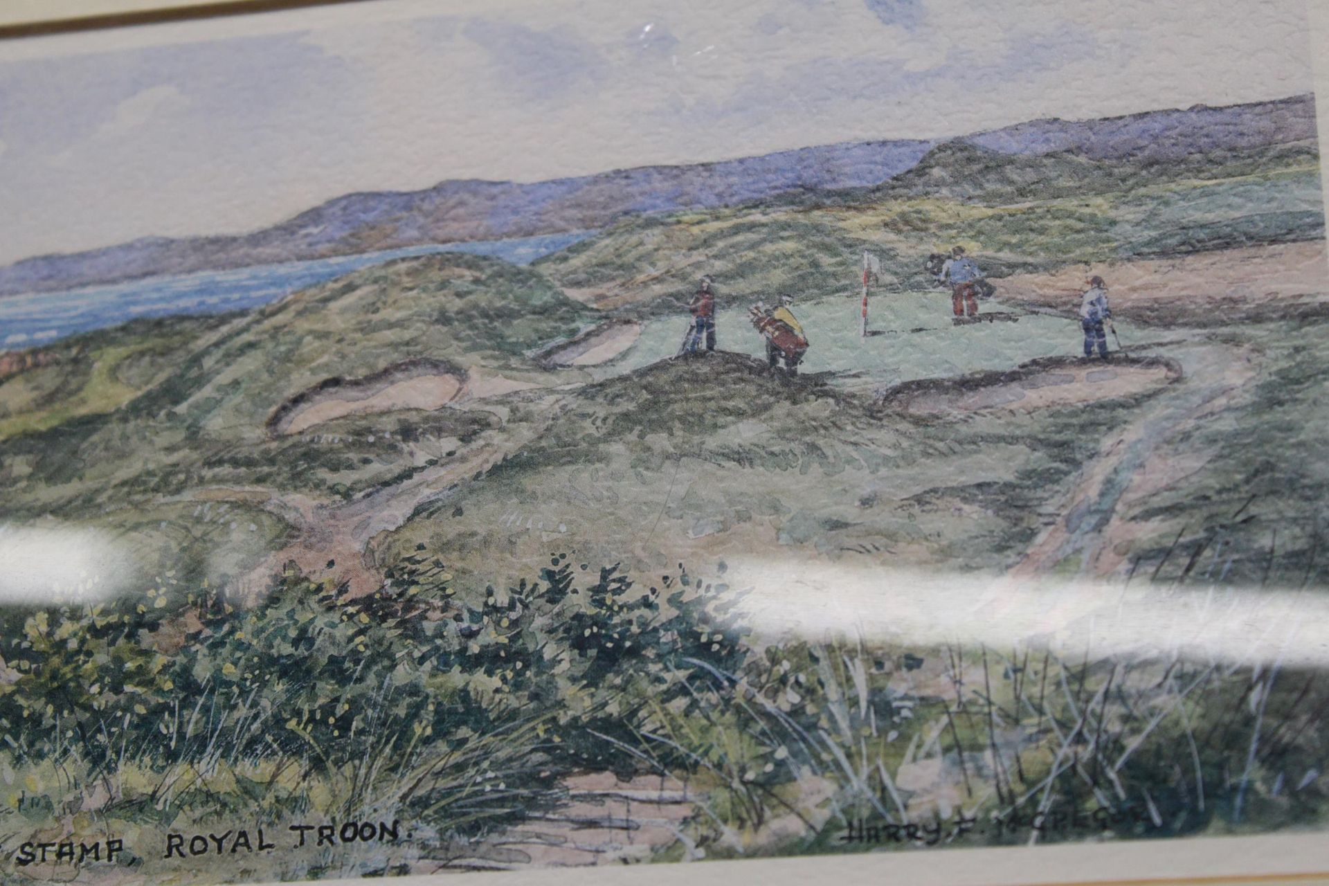 THREE FRAMED PRINTS OF GOLF COURSES TO INCLUDE, GLENEAGLES, ROYAL TROON AND MUIRFIELD - Image 6 of 6