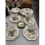 A JOHNSONS BROTHERS FRESH FRUIT 20 PIECE PART DINNER SET WITH CORK COASTERS