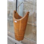 A WOODEN HANGING PAIL BUCKET (H:48CM)