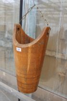 A WOODEN HANGING PAIL BUCKET (H:48CM)