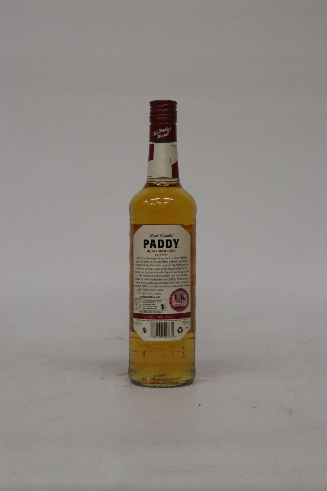 A 70CL BOTTLE OF PADDY IRISH WHISKY - Image 2 of 3