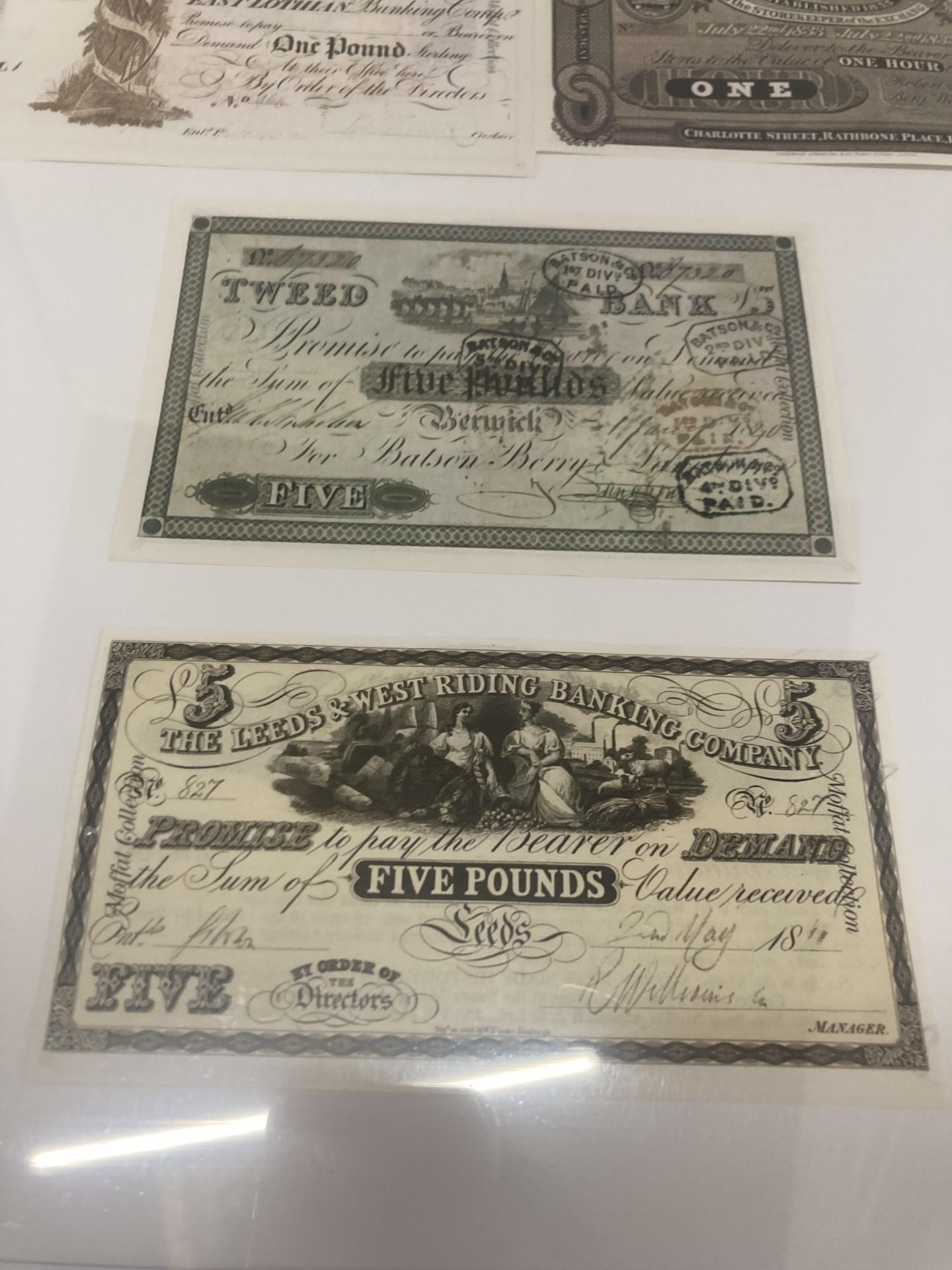 FIVE COPIES OF BANK NOTES, FRAMED - Image 2 of 3