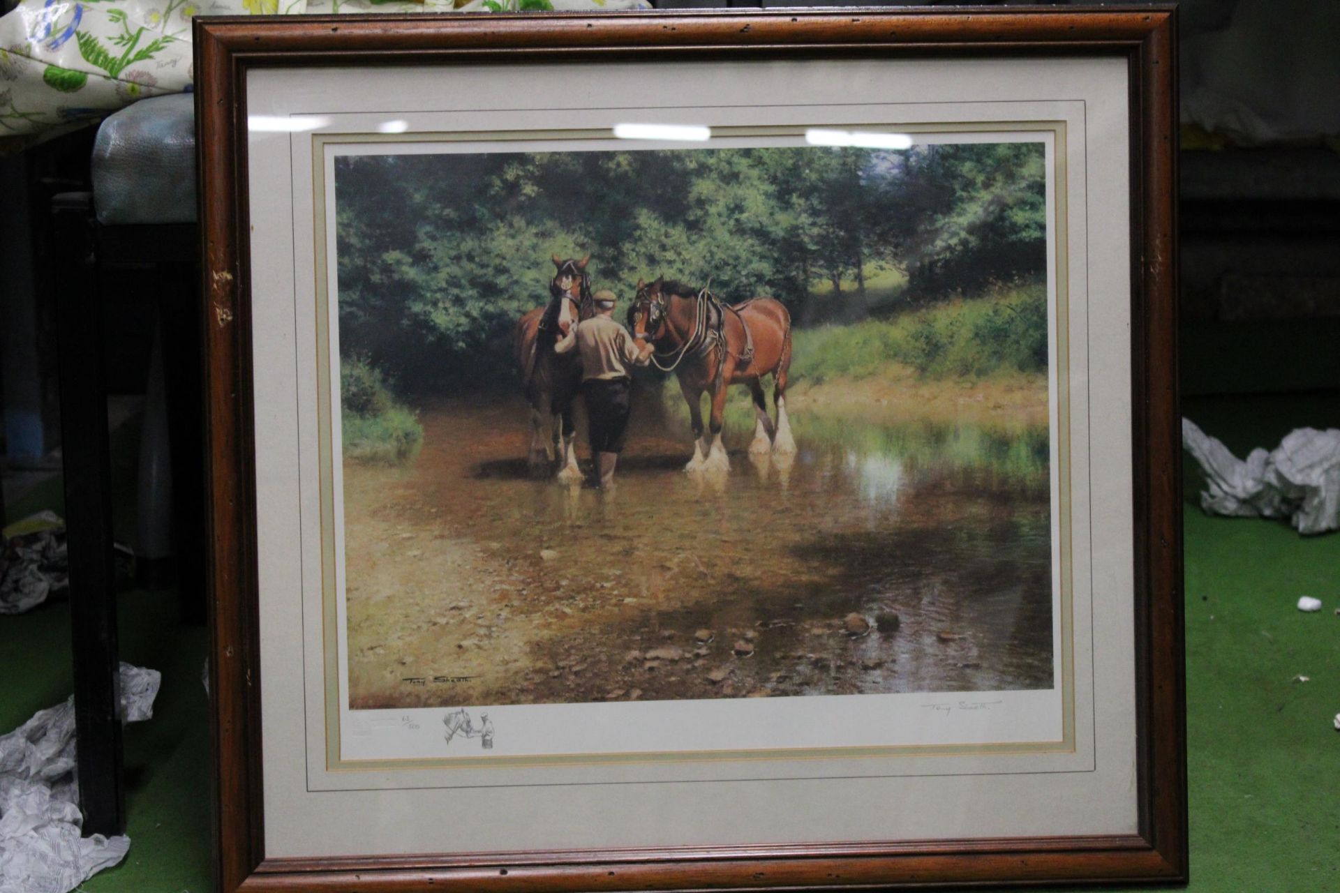 TWO LIMITED EDITION FRAMED PRINTS OF HEAVY HORSES AT WORK, SIGNED TONY SHEATH - Bild 2 aus 6