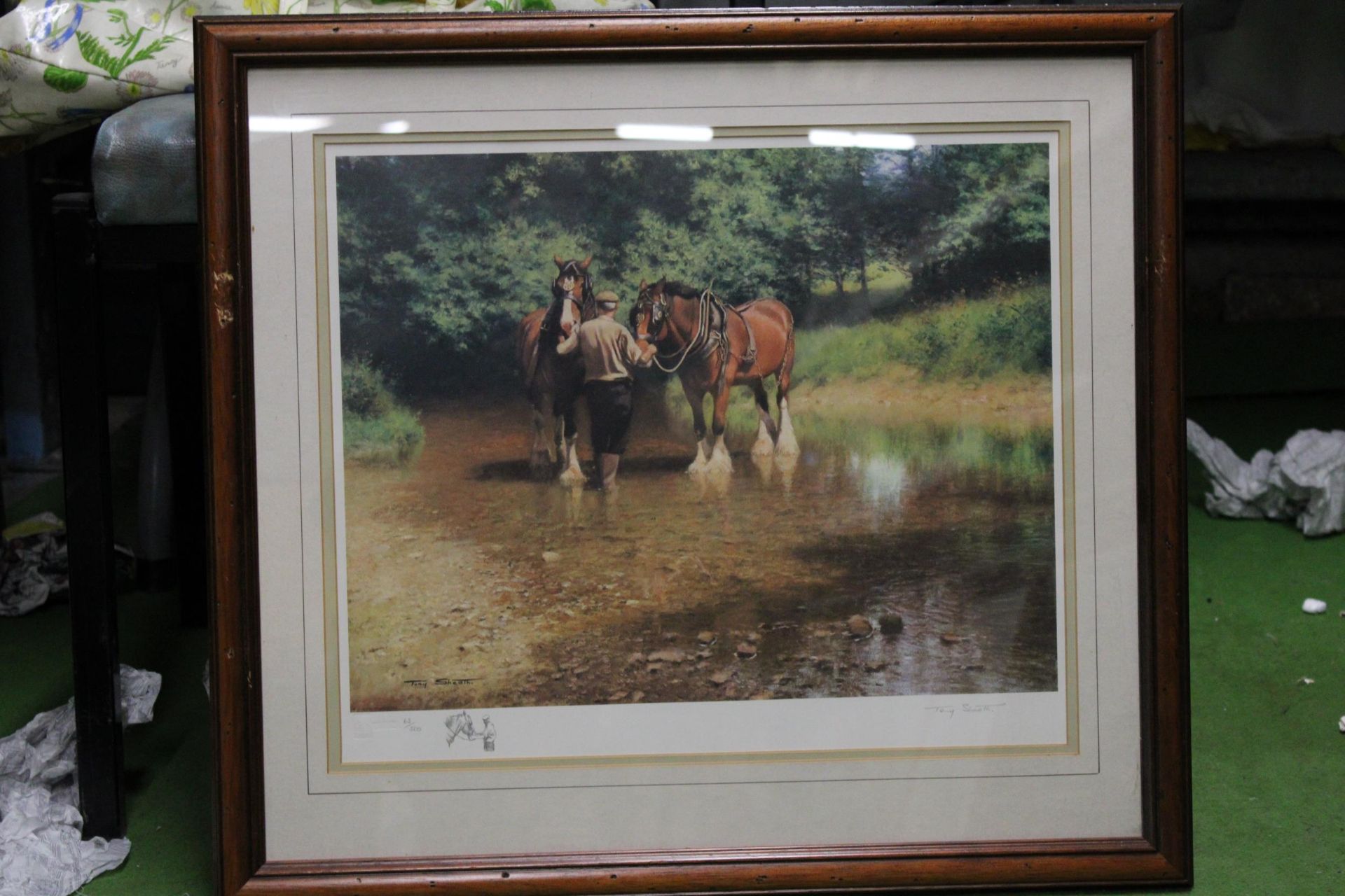 TWO LIMITED EDITION FRAMED PRINTS OF HEAVY HORSES AT WORK, SIGNED TONY SHEATH - Image 2 of 6