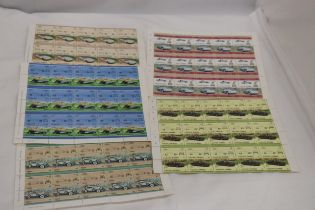 A COLLECTION OF FULL SHEETS OF CLASSIC CAR STAMPS