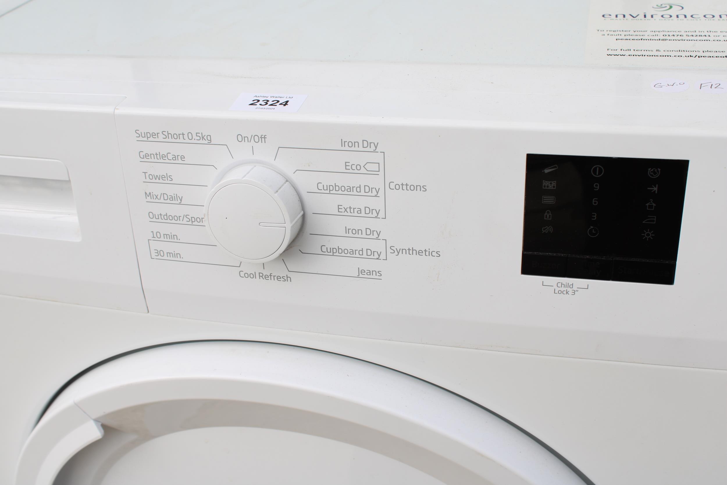 A WHITE BEKO 8KG CONDENSOR DRYER BELIEVED IN WORKING ORDER BUT NO WARRANTY - Image 2 of 3