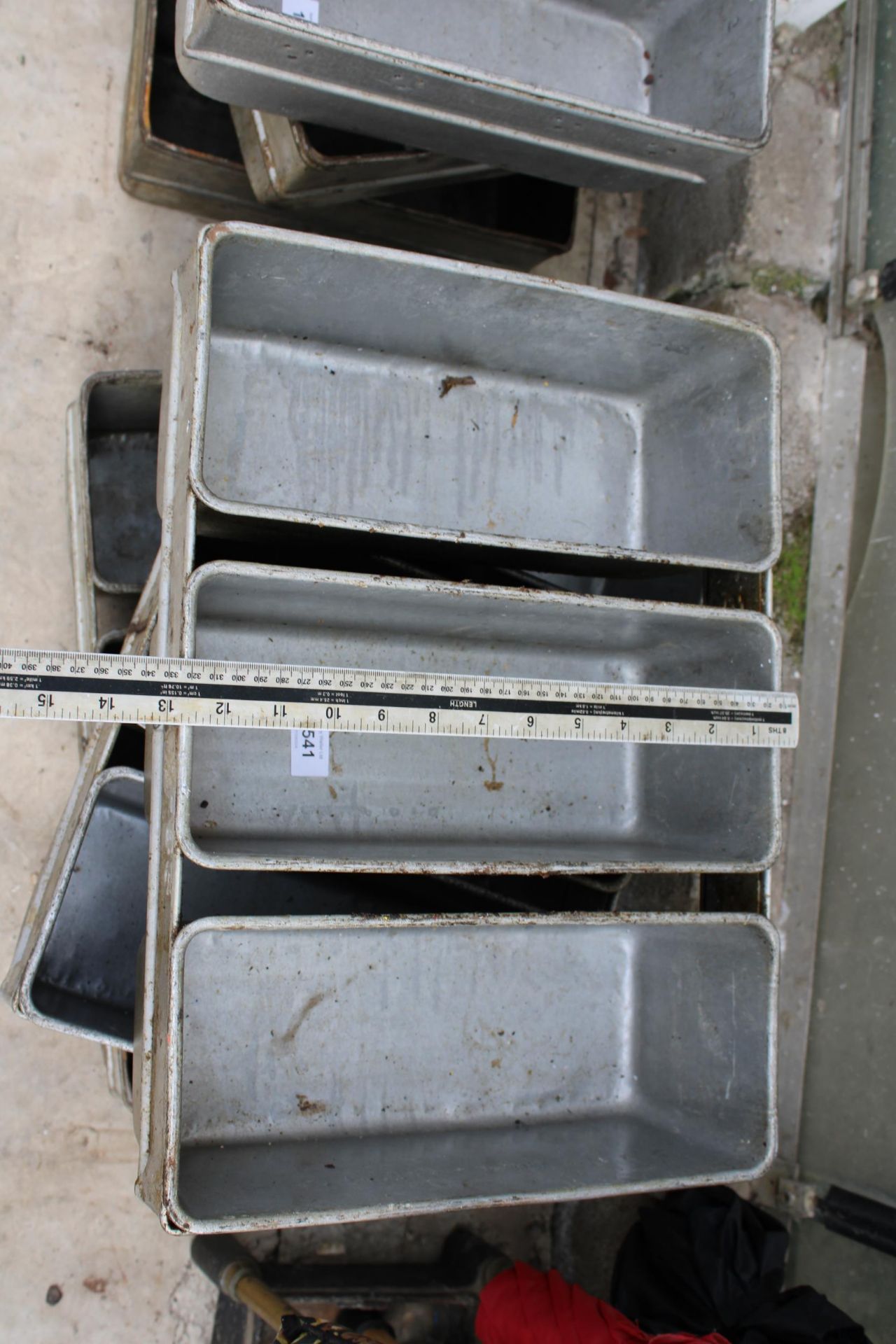 THREE VINTAGE THREE SECTION METAL DOUGH PROVING LOAF TRAYS - Image 2 of 3