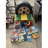 AN ASSORTMENT OF TOYS AND GAMES TO INCLUDE LEGO AND BOARD GAMES ETC
