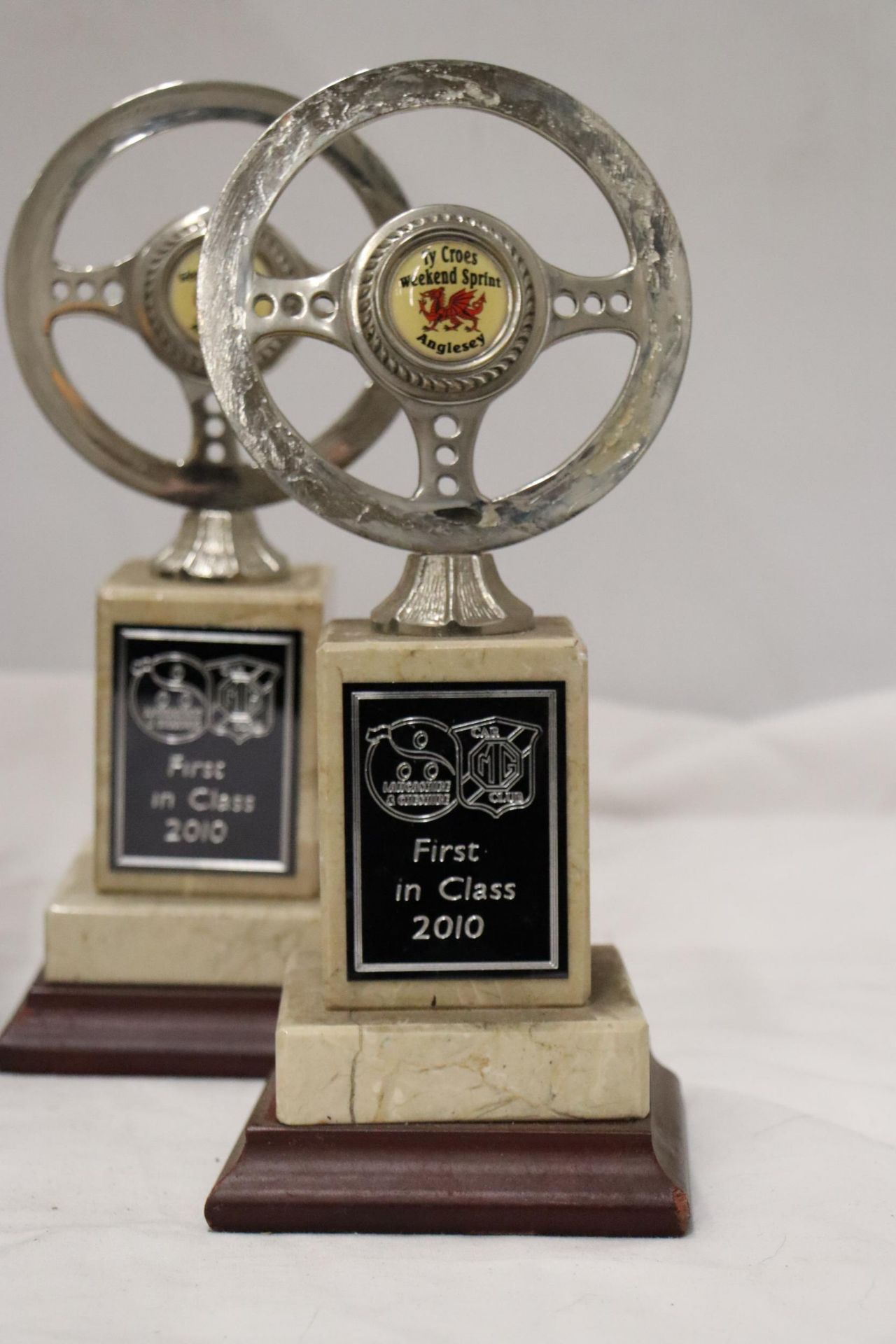 FOUR QUALITY BRASS AND STEEL ANGLESEY CAR CLUB AWARDS - Image 2 of 9