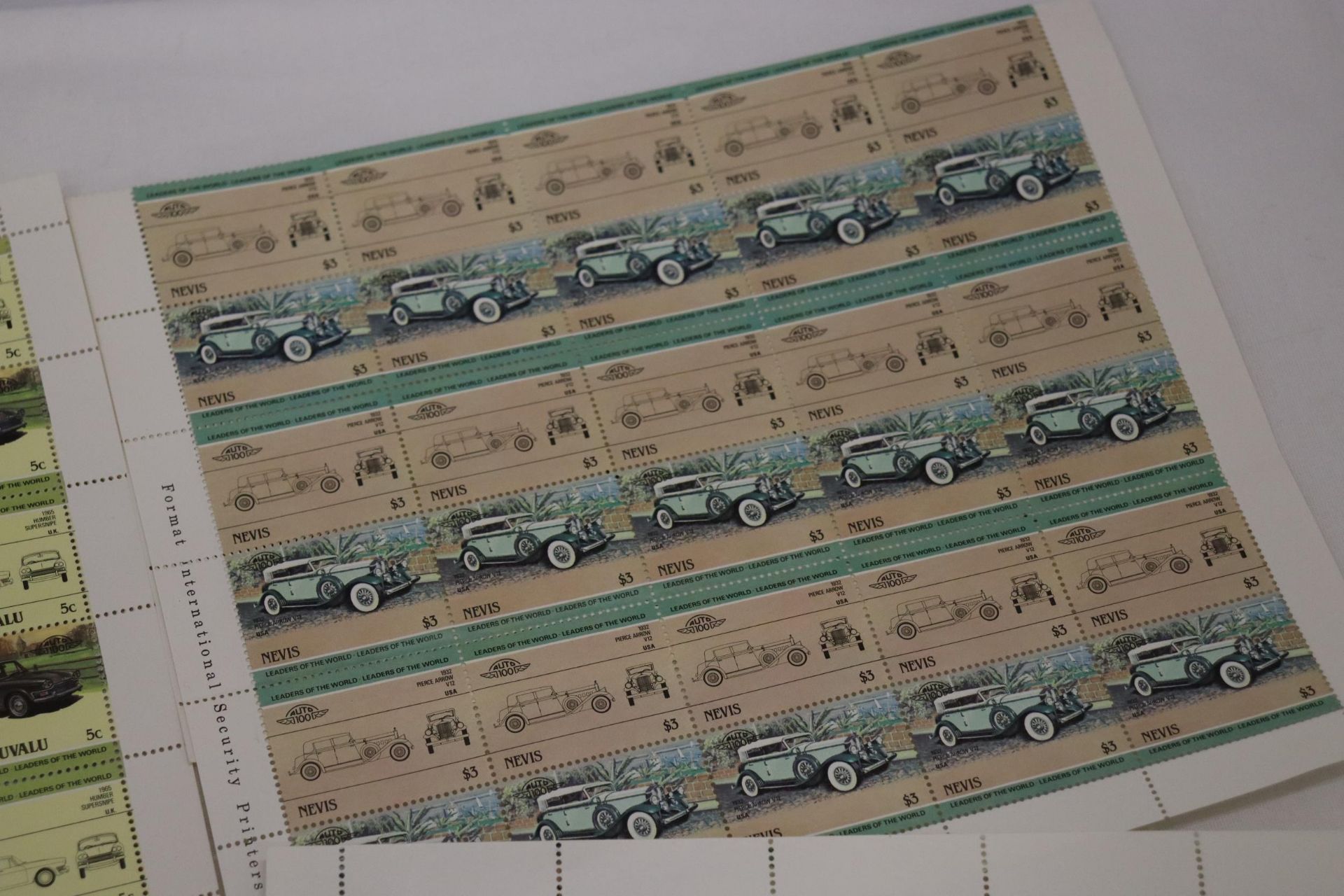 A COLLECTION OF FULL SHEETS OF CLASSIC CAR STAMPS - Image 5 of 7